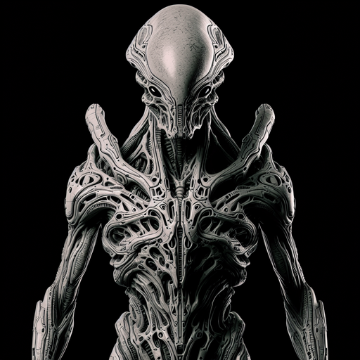 a weaponazized alien.
Single Game Texture.  In-Game asset.  2d.  Blank background.  High contrast.  No shadows