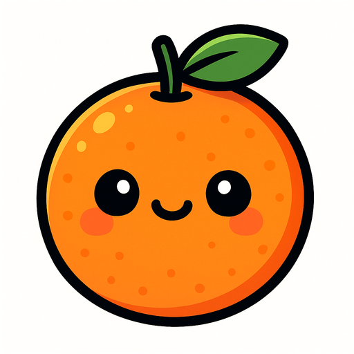 Una naranja cute.
In-Game asset.  2d.  High contrast.  No shadows