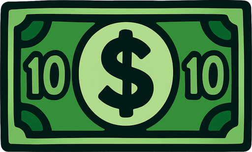 Money Bill.
In-Game asset.  2d.  High contrast.  No shadows
