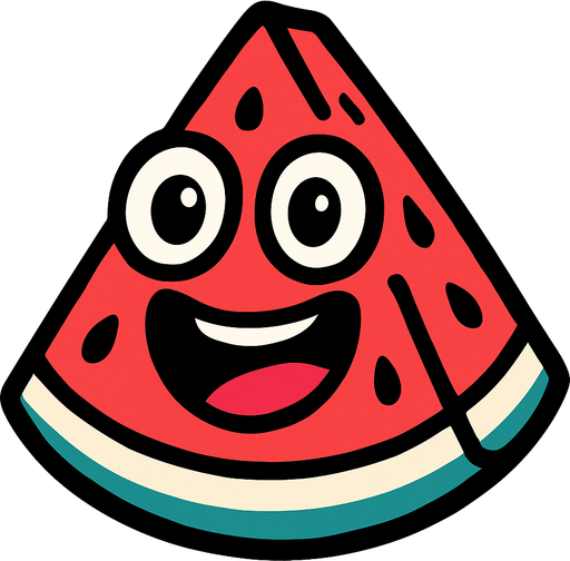 Watermelon with eye and mouth animation.
In-Game asset.  2d.  High contrast.  No shadows