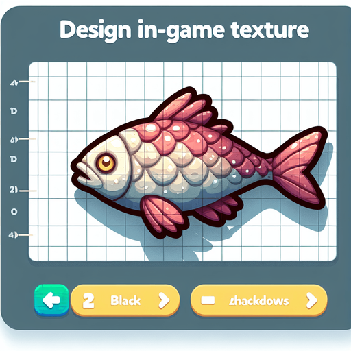Fish.
Single Game Texture.  In-Game asset.  2d.  Blank background.  No shadows