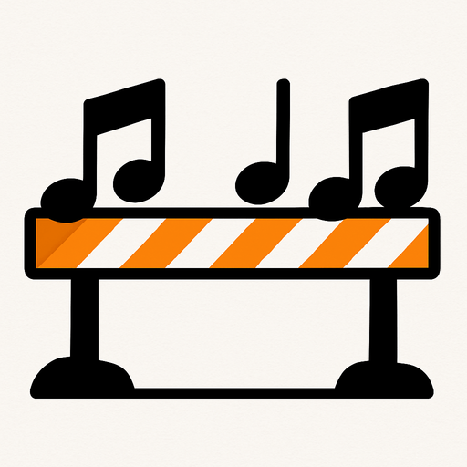 MÜZİK NOTASI ŞEKLİNDE BİR ENGEL AMA YATAY OLACAK.
In-Game asset.  2d.  High contrast.  No shadows