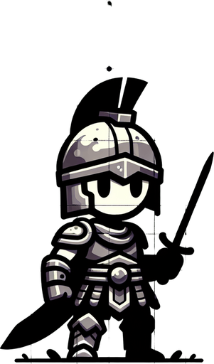 savaşçı karikatür şeklinde.
Single Game Texture.  In-Game asset.  2d.  Blank background.  High contrast.  No shadows