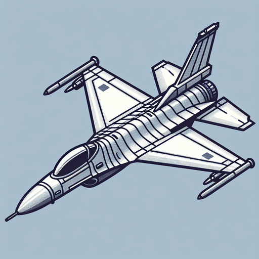 F16 2 boyut çapraz değil düz.
Single Game Texture. In-Game asset. 2d. Blank background. High contrast. No shadows.