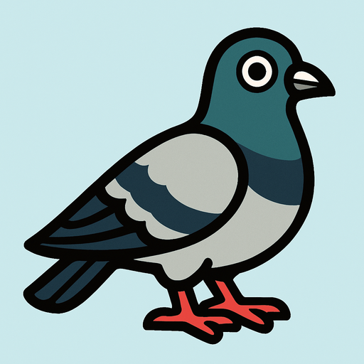 pigeon.
In-Game asset.  2d.  High contrast.  No shadows