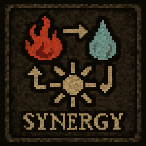 Synergy icon Dark souls style 2d pixel art.
In-Game asset.  2d.  High contrast.  No shadows
