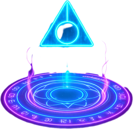 Neon cyberpunk magic spell effect 3d hologram