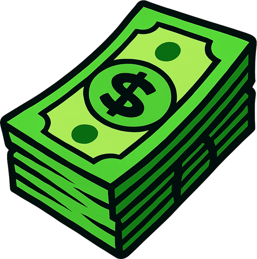 money.
In-Game asset.  2d.  High contrast.  No shadows