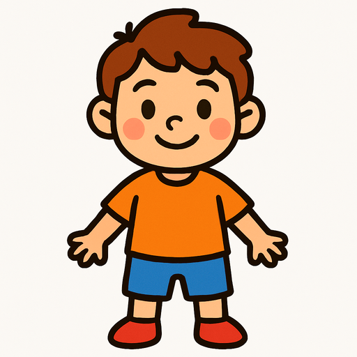çocuk insan.
In-Game asset.  2d.  High contrast.  No shadows
