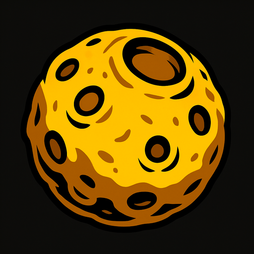 yellow meteor ball no flame effect.
In-Game asset.  2d.  High contrast.  No shadows