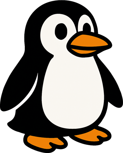 Penguin.
In-Game asset.  2d.  High contrast.  No shadows