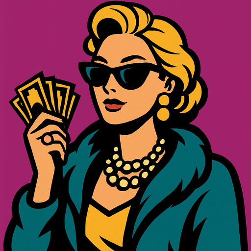 a rich woman.
In-Game asset.  2d.  High contrast.  No shadows