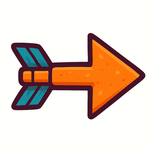 arrow.
In-Game asset.  2d.  High contrast.  No shadows