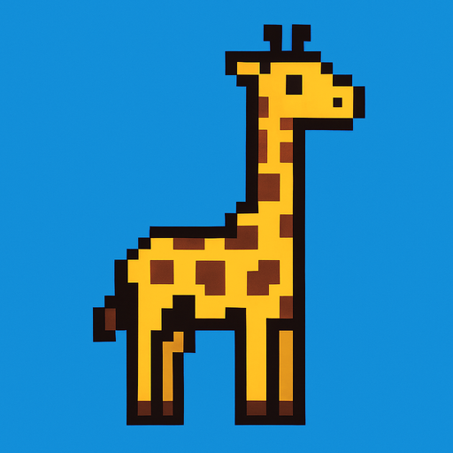 Giraffe 8 bit.
In-Game asset.  2d.  High contrast.  No shadows