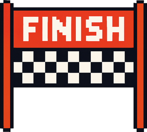 make a 2d pixel finish line.
In-Game asset.  2d.  High contrast.  No shadows