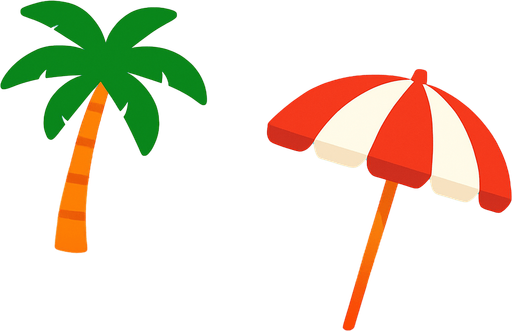 Fond d'écran été.
In-Game asset.  2d.  High contrast.  No shadows