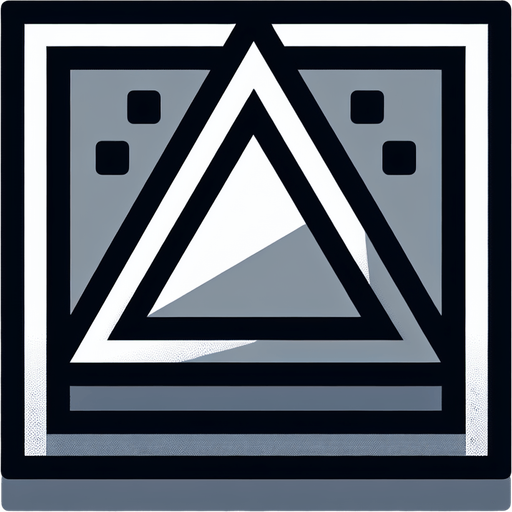 White triangle with sharp edges. White fill, thin outline, 2d, no shadows, blank background.
Single Game Texture. In-Game asset. 2d. Blank background. High contrast. No shadows.