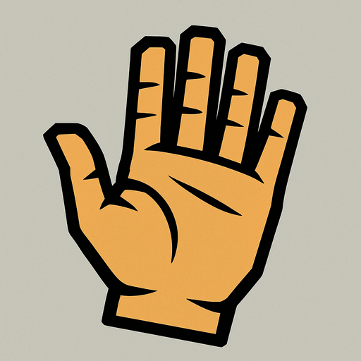 A hand.
In-Game asset.  High contrast.  No shadows. 2 d