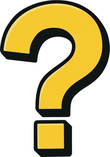 A giant question mark. Anime style..
In-Game asset.  2d.  High contrast.  No shadows