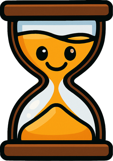 Sand clock smile face.
In-Game asset.  2d.  High contrast.  No shadows. Cartoon. Cartoon