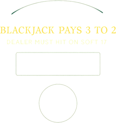 "Crea un asset de fondo para la mesa de Blackjack de un casino virtual, diseñada específicamente para un solo jugador.

Características visuales:

Material: Debe ser un fieltro de casino de alta calidad. El color principal debe ser un verde esmeralda profundo y rico, con una textura sutil que simule el fieltro real (sin ser demasiado ruidosa o distractora).

Diseño de la Mesa: Incluye las líneas y marcadores clásicos de una mesa de Blackjack, adaptada para un único jugador:

Un arco o semicírculo claro para la posición del crupier, ubicado en la parte superior de la mesa.

Una única área claramente definida para la posición del jugador, ubicada frente a la posición del crupier. Esta posición debe tener un círculo para la apuesta.

Un área designada para las cartas del crupier.

Si es posible, incluye un texto sutil y elegante en dorado o blanco que indique las reglas básicas del Blackjack, como "BLACKJACK PAYS 3 TO 2" y "DEALER MUST HIT ON SOFT 17" (o las reglas que prefiera.
In-Game asset.  2d.  High contrast.  No shadows