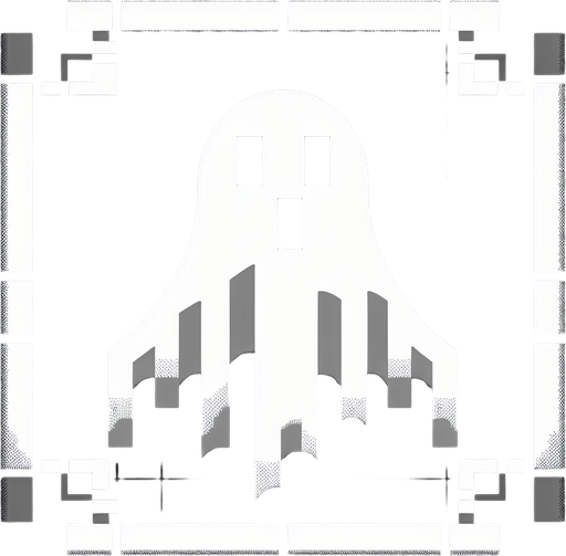 A single Ghost.
Single Game Texture. In-Game asset. 2d. Blank background. High contrast. No shadows.