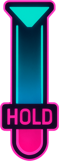 Cyberpunk style hold note for music rhythm game.
In-Game asset.  2d.  High contrast.  No shadows