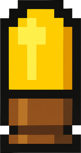 Bullet facing down and top Down 2d pixilated.
In-Game asset.  2d.  High contrast.  No shadows