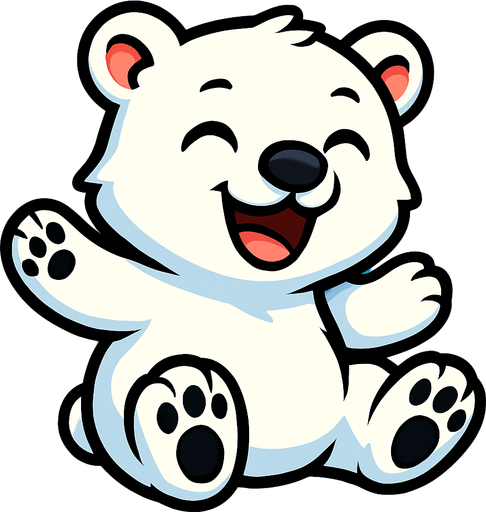Happy baby polar bear.
In-Game asset.  2d.  High contrast.  No shadows