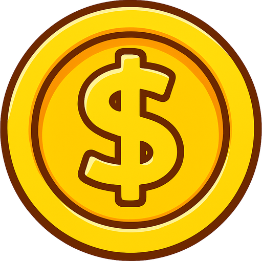 Coin.
In-Game asset.  2d.  High contrast.  No shadows