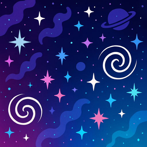 galaxy theme background.
In-Game asset.  2d.  High contrast.  No shadows