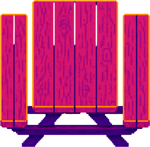 A outdoor wooden picnic bench. Top down view. Squared up.