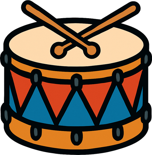 drum.
In-Game asset.  2d.  High contrast.  No shadows