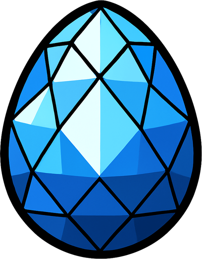 A Diamond egg.
In-Game asset.  2d.  High contrast.  No shadows