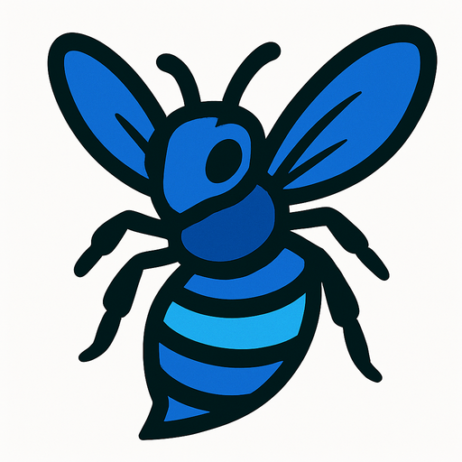 Abeille bleu.
In-Game asset.  2d.  High contrast.  No shadows