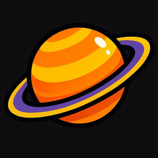 satürn.
In-Game asset.  2d.  High contrast.  No shadows