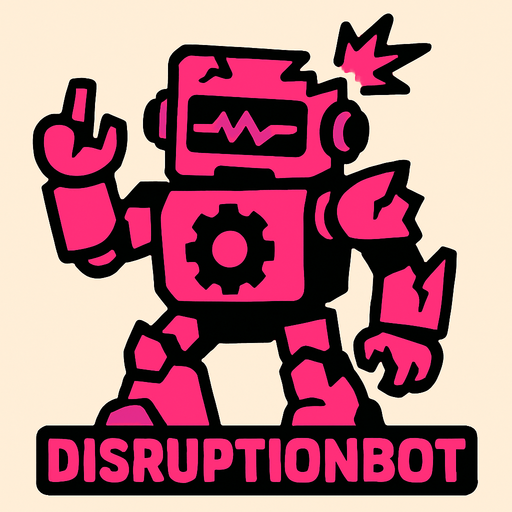 disruptionBot.
In-Game asset.  2d.  High contrast.  No shadows