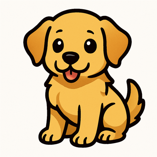 Chiot dorée (animal).
In-Game asset.  2d.  High contrast.  No shadows