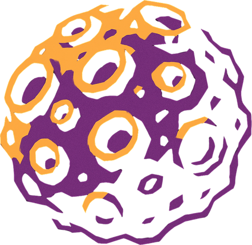 Asteroide.
In-Game asset.  2d.  High contrast.  No shadows