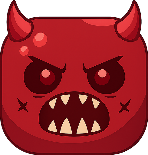 Bunun hiç birşey ni değiştirme sadece rengini koyu kırmızı ve açık kırmızı.gözlerinin bebeklerini büyült ve kafasına şeytan boynuzlari koy ve arkaplanı olmasın