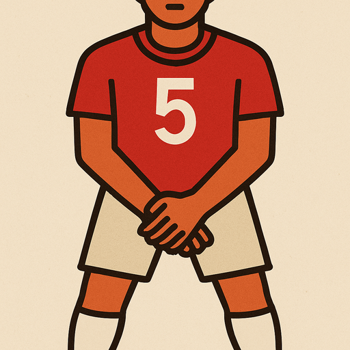 with a red jersey