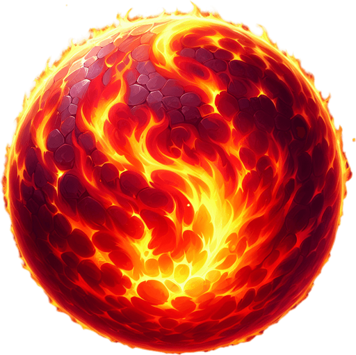 A fireball.
Single Game Texture. In-Game asset. 2d. Blank background. High contrast. No shadows.