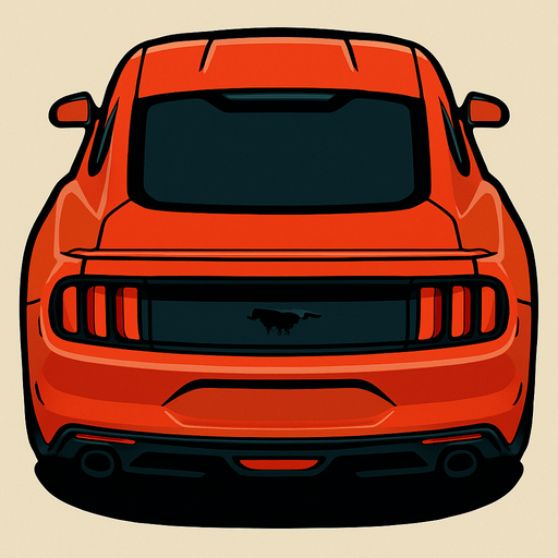 Yeni ford mustang arkasi ama yukaridan
In-Game asset.  2d.  High contrast.  No shadows