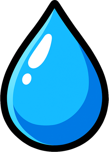 water drop.
In-Game asset.  2d.  High contrast.  No shadows