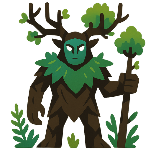 guardian of the forest.
In-Game asset.  2d.  High contrast.  No shadows