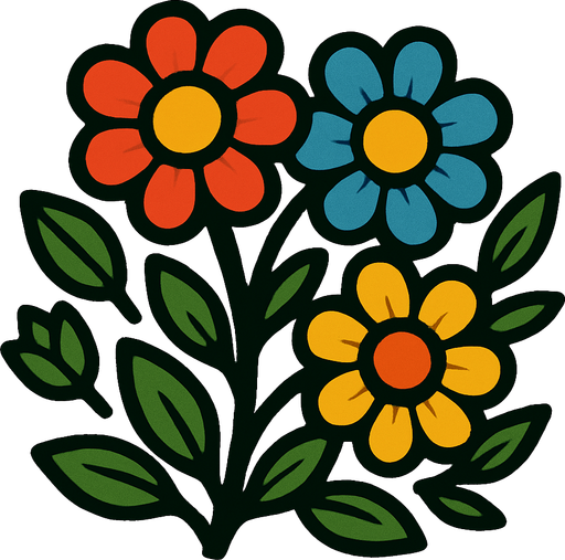 Fleurs.
In-Game asset.  2d.  High contrast.  No shadows