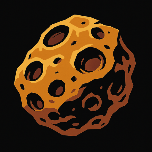 random asteroid stone.
In-Game asset.  2d.  High contrast.  No shadows