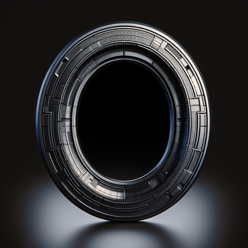 metalic oval border with bevel.
Black. Electronic style. empty inside. no background