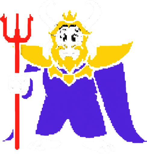 Asgore Undertale.
In-Game asset.  2d.  High contrast.  No shadows