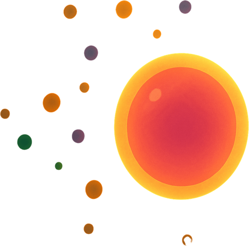 Fullscreen modern App Store landscape banner, 16:9, high definition, for a game titled "Cell Growth" and with the description "Control a growing cell that consumes food particles to increase in size while avoiding larger predators in this survival game.". No text on banner!